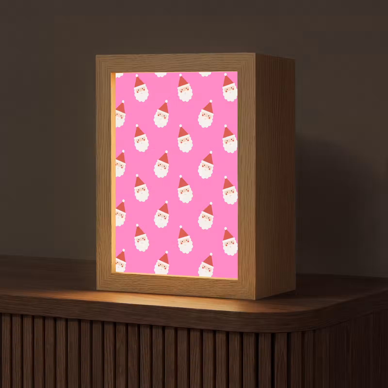 Personalisierte Lightbox - Weihnachtsmann – Weihnachten – Rosa – Rot — 1