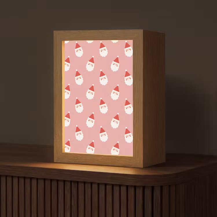 Personalisierte Lightbox - Weihnachten – Weihnachtsmann – Rosa — 1