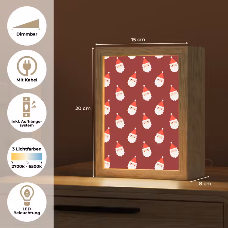Personalisierte Lightbox - Weihnachten – Weihnachtsmann – Rot — 6