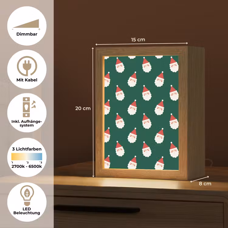 Personalisierte Lightbox - Weihnachtsmann – Weihnachten – Grün — 6