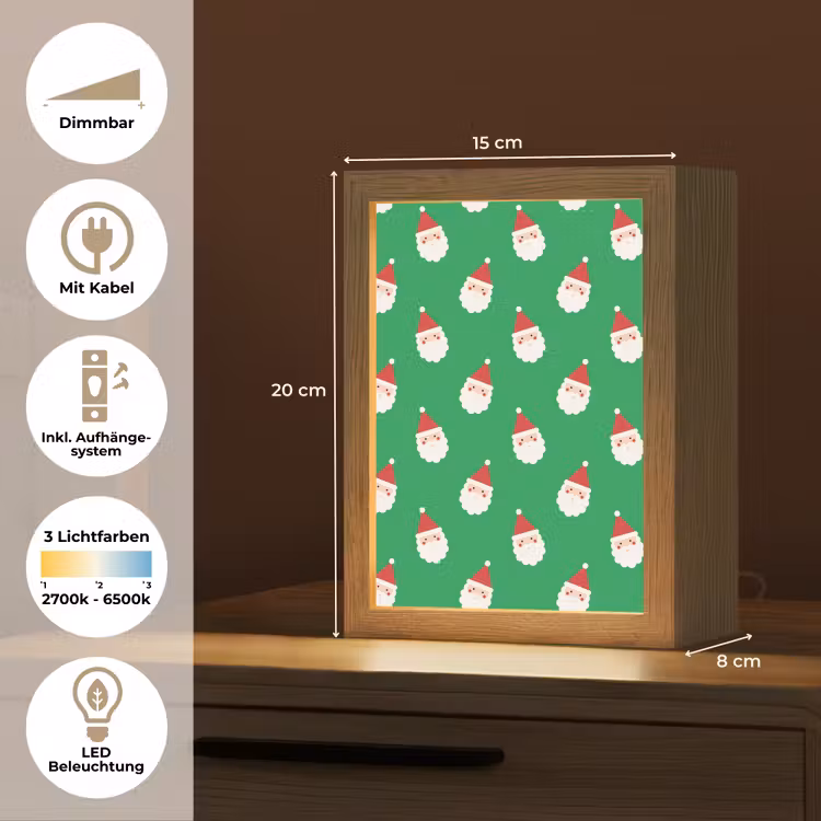 Personalisierte Lightbox - Weihnachtsmann – Weihnachten – Neon – Grün — 6