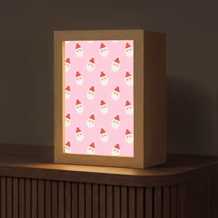 Personalisierte Lightbox - Weihnachtsmann – Weihnachten – Rosa — 1