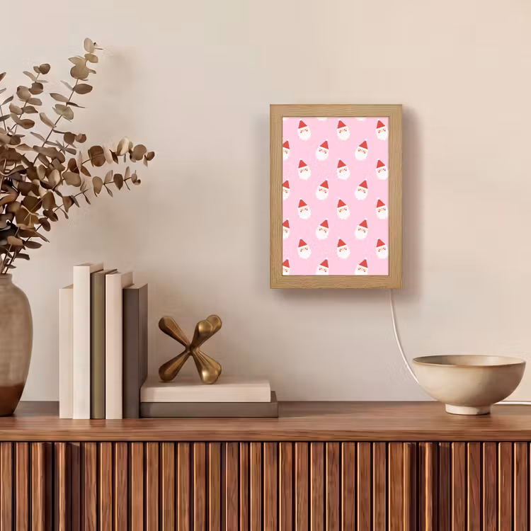 Personalisierte Lightbox - Weihnachtsmann – Weihnachten – Rosa — 4