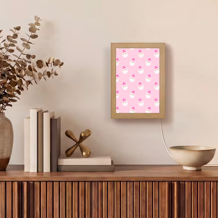 Personalisierte Lightbox - Weihnachtsmann – Weihnachten – Rosa – Pastell — 4