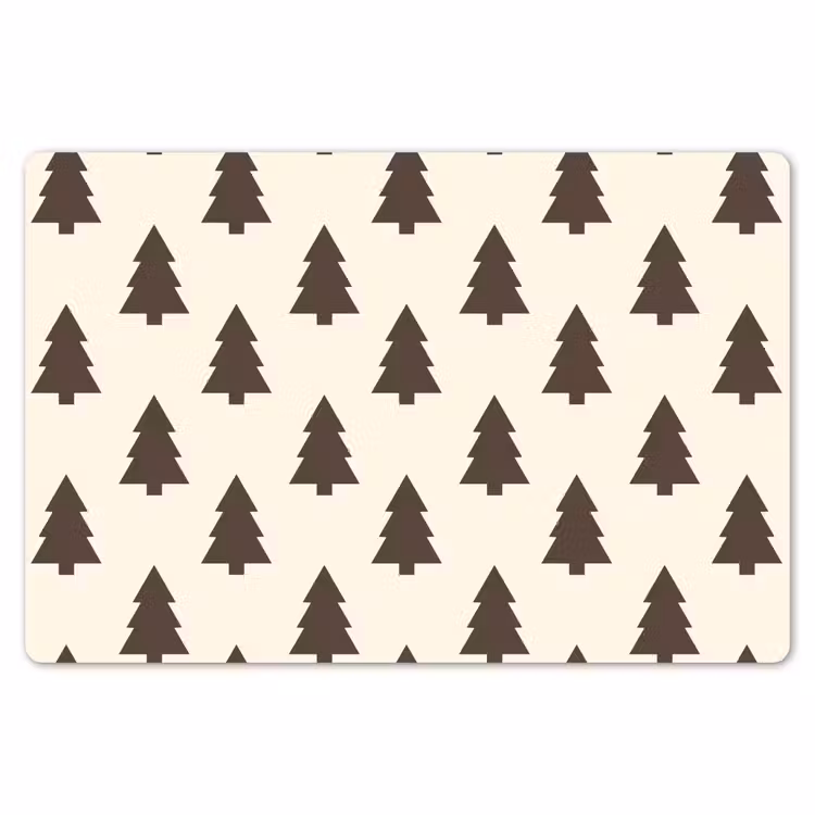 Tischset - 6 Stück - Weihnachtsbaum – Creme – Grau — 6