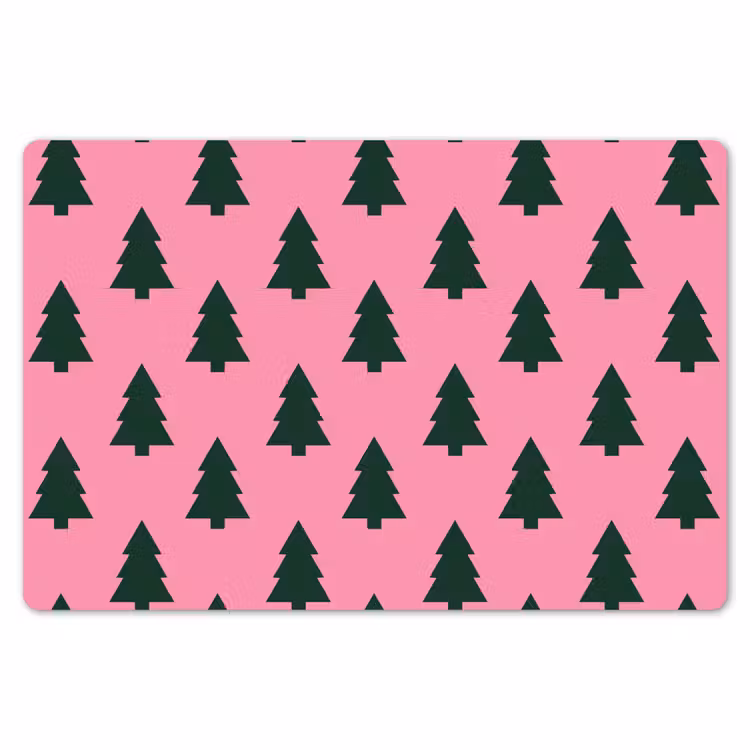 Tischset - 6 Stück - Weihnachtsbaum – Rosa – Grün — 6