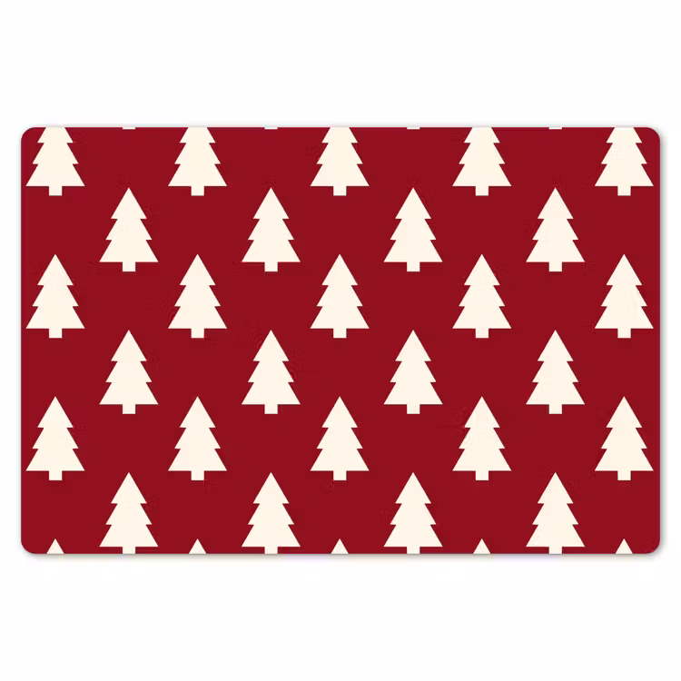Tischset - 6 Stück - Weihnachtsbaum – Rot – Weiß — 6