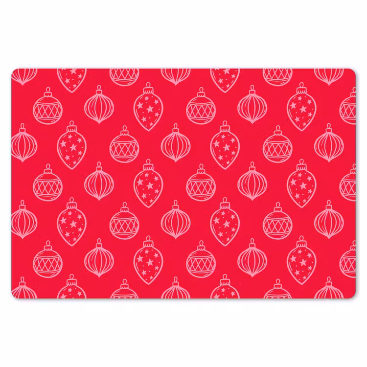 Tischset - 6 Stück - Weihnachtskugel – Rot – Rosa — 6