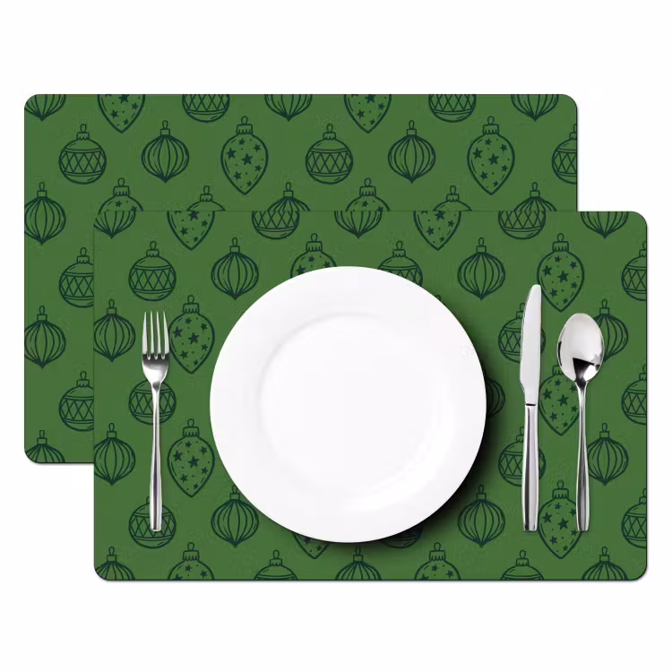 Tischset - 6 Stück - Weihnachtskugel – Weihnachten – Grün — 2