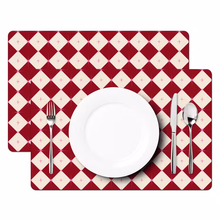 Tischset - 6 Stück - Stern – Rosa – Rot – Weihnachten — 2