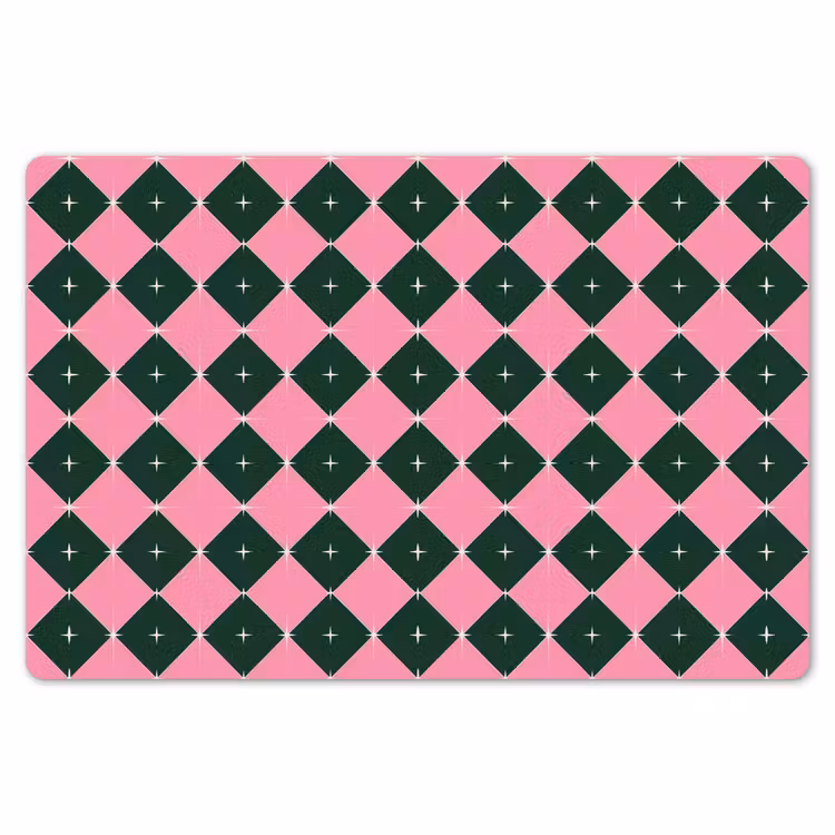 Tischset - 6 Stück - Weihnachten – Rosa – Grün – Stern — 6