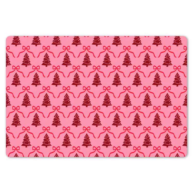 Tischset - 6 Stück - Weihnachten – Rot – Rosa – Schleife — 6