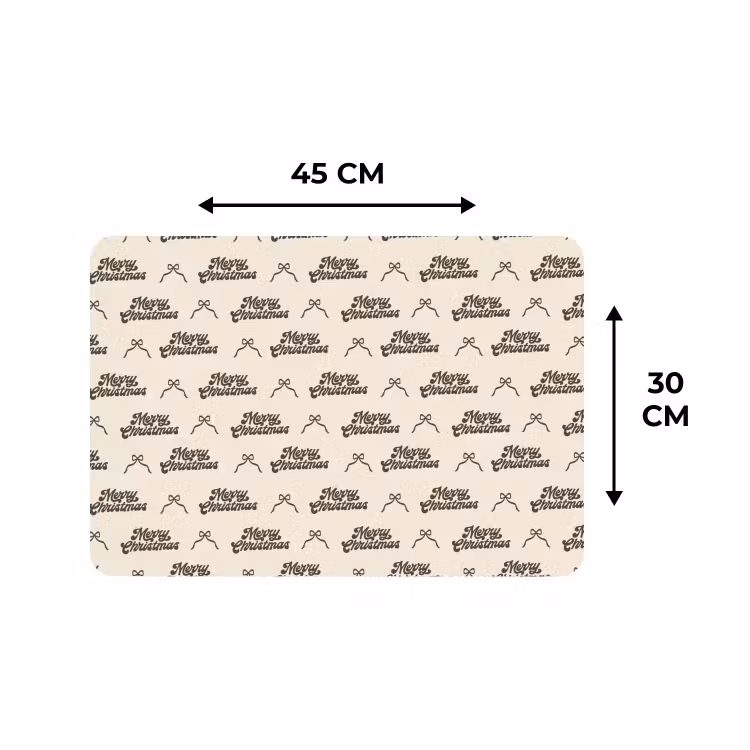 Tischset - 6 Stück - Text – Braun – Creme – Schleife — 3