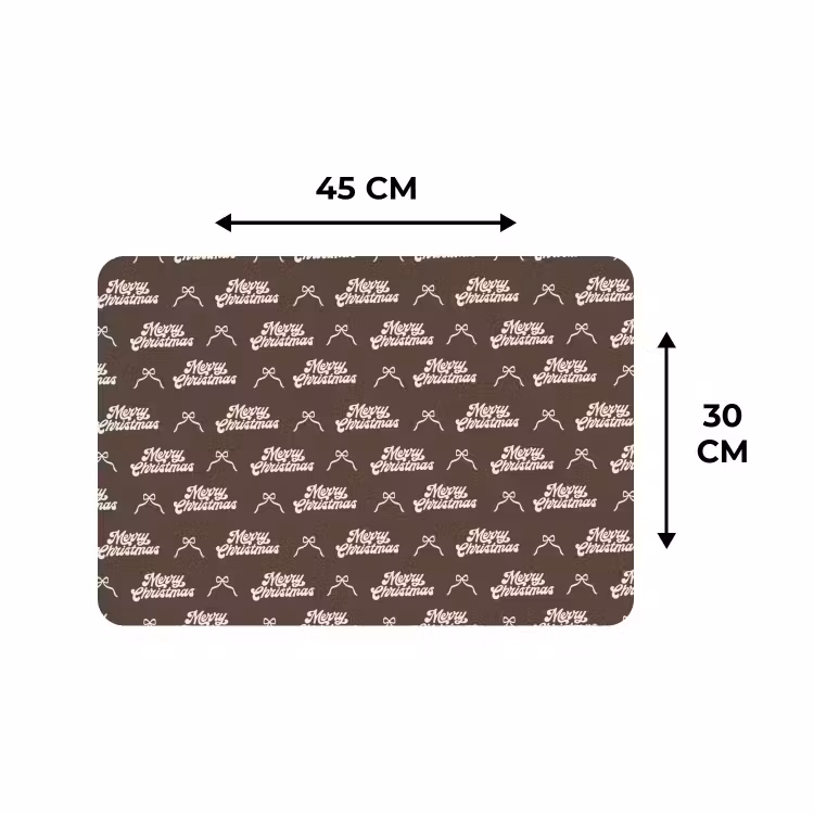 Tischset - 6 Stück - Text – Creme – Braun – Schleife — 3