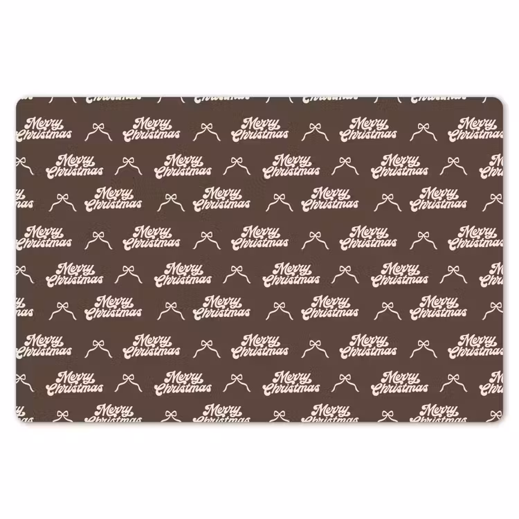 Tischset - 6 Stück - Text – Creme – Braun – Schleife — 6