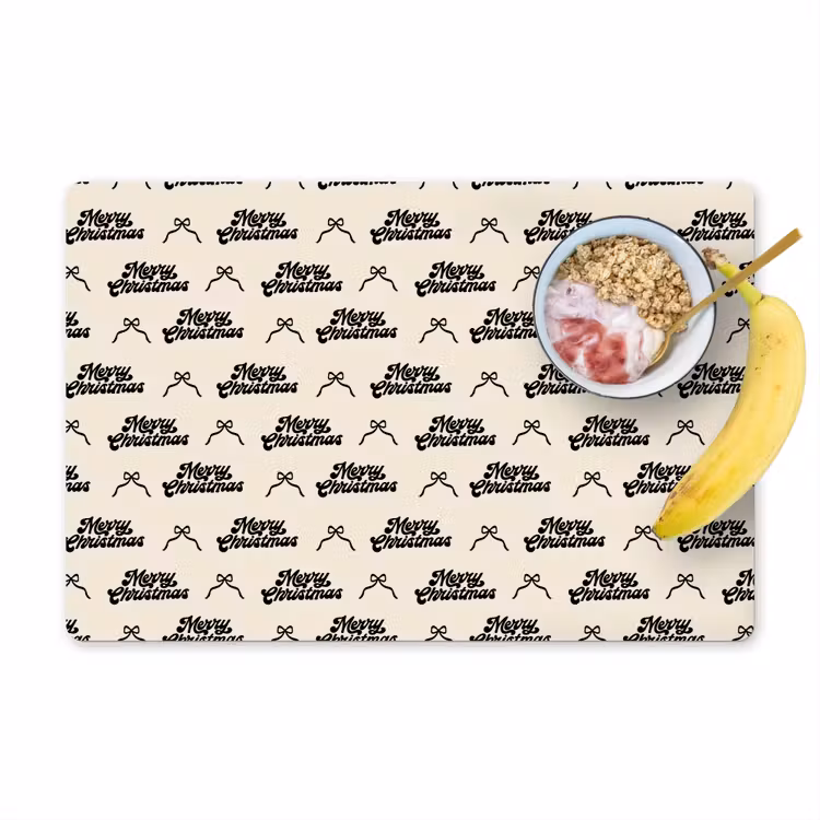 Tischset - 6 Stück - Text – Creme – Schwarz – Weihnachten — 1