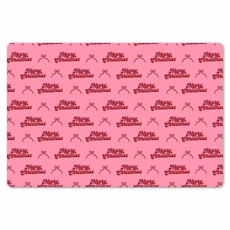 Tischset - 6 Stück - Text – Rosa – Rot – Schleife — 6