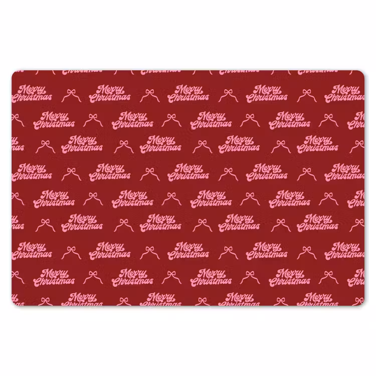 Tischset - 6 Stück - Text – Rot – Rosa – Schleife — 6