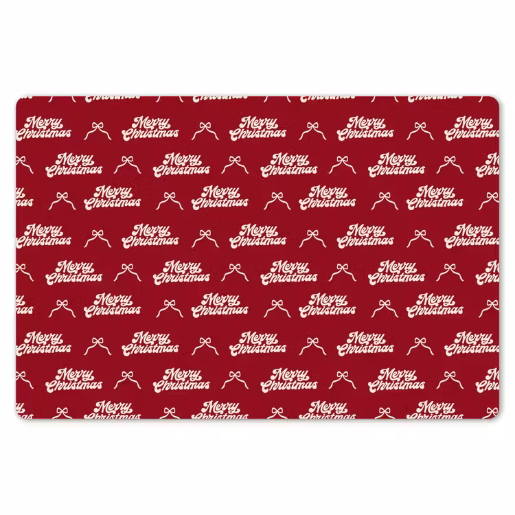Tischset - 6 Stück - Text – Rot – Weiß – Schleife — 6