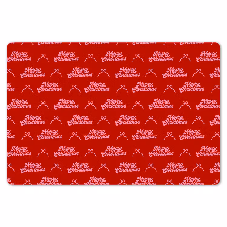 Tischset - 6 Stück - Text – Schleife – Rosa – Rot — 6