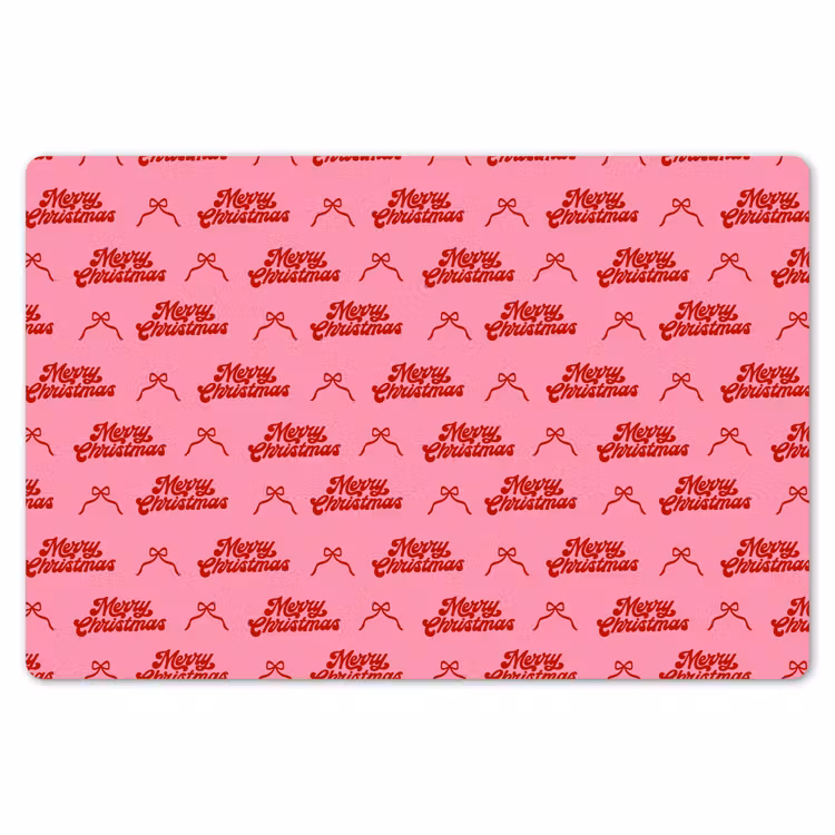 Tischset - 6 Stück - Text – Schleife – Rot – Rosa — 6