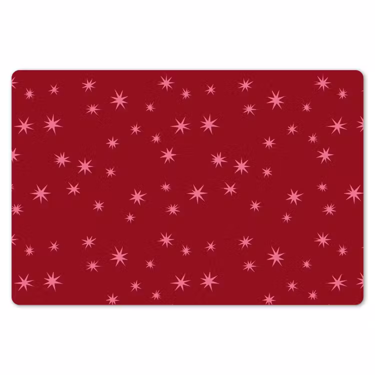 Tischset - 6 Stück - Stern – Rosa – Weihnachten – Rot — 6