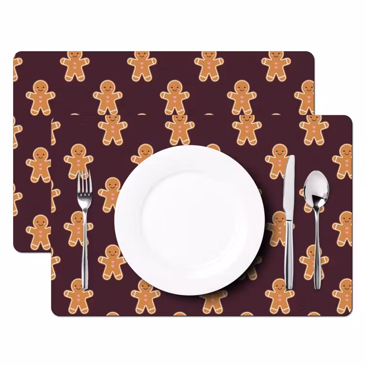 Tischset - 6 Stück - Lebkuchen – Weihnachten – Burgund — 2