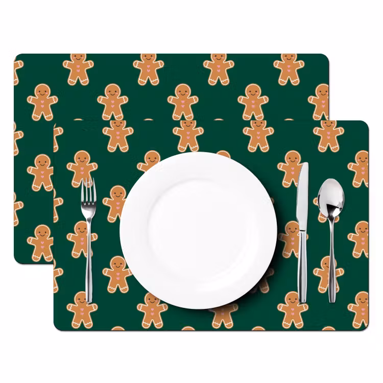 Tischset - 6 Stück - Lebkuchen – Weihnachten – Grün — 2