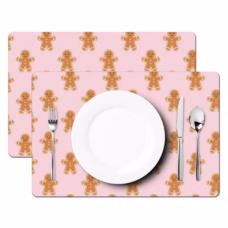 Tischset - 6 Stück - Lebkuchen – Weihnachten – Rosa — 2