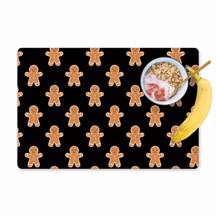Tischset - 6 Stück - Lebkuchen – Weihnachten – Schwarz — 1