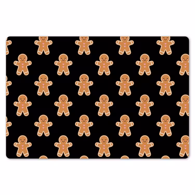 Tischset - 6 Stück - Lebkuchen – Weihnachten – Schwarz — 6