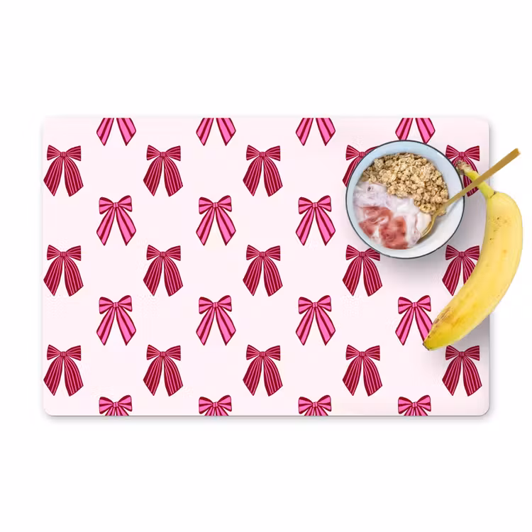 Tischset - 6 Stück - Schleifen – Weihnachten – Rosa — 1