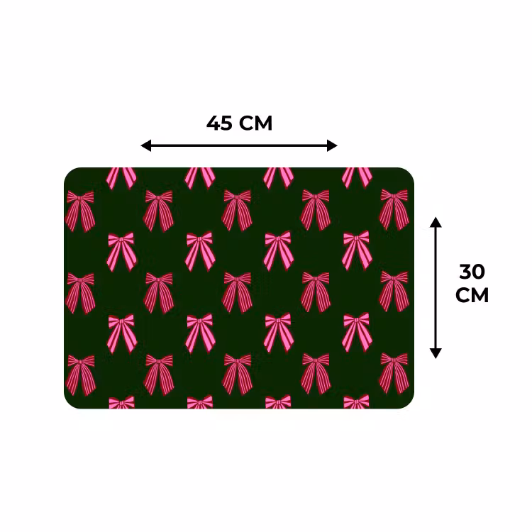 Tischset - 6 Stück - Schleifen – Weihnachten – Rosa – Grün — 3