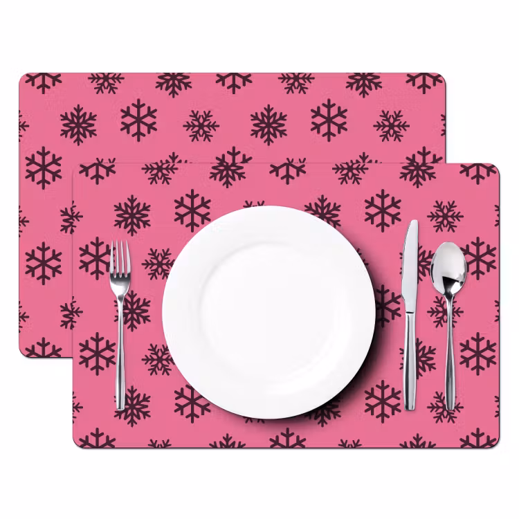 Tischset - 6 Stück - Schneeflocke – Lila – Rosa – Weihnachten — 2