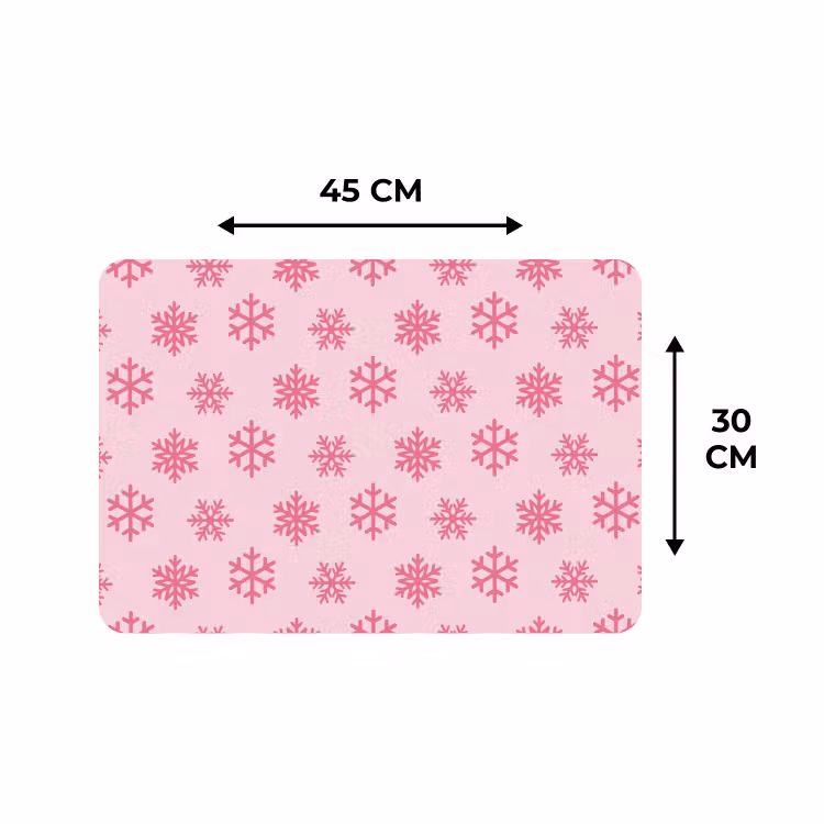 Tischset - 6 Stück - Schneeflocke – Rosa – Weihnachten — 3