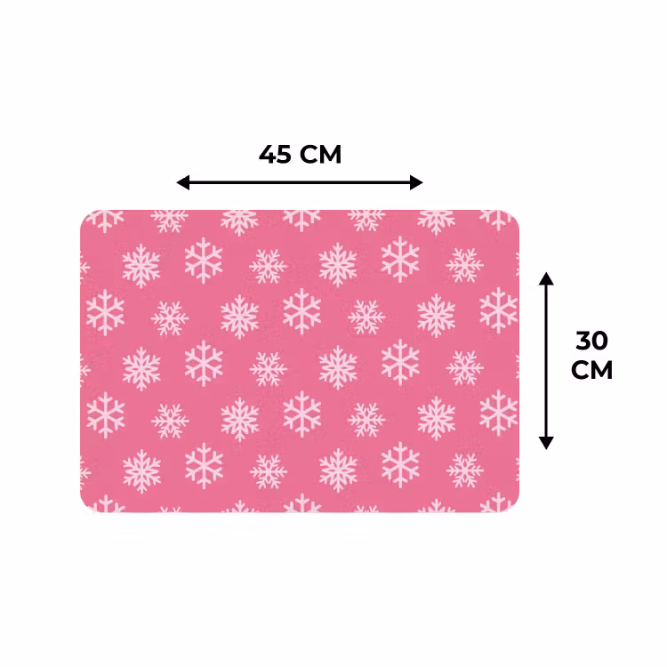Tischset - 6 Stück - Schneeflocke – Weihnachten – Rosa — 3