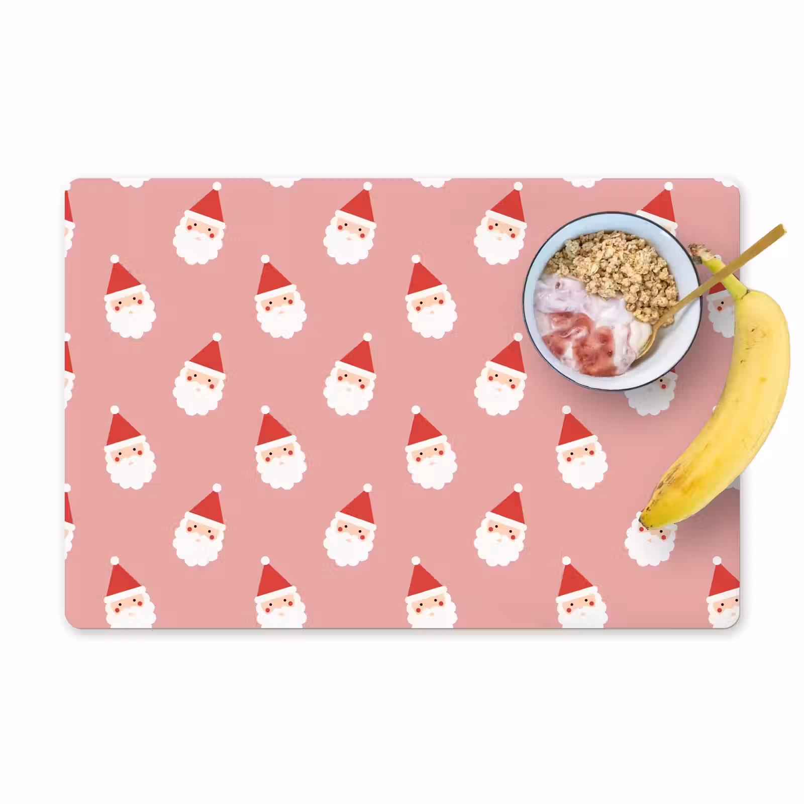 Tischset - 6 Stück - Weihnachten – Weihnachtsmann – Rosa — 1