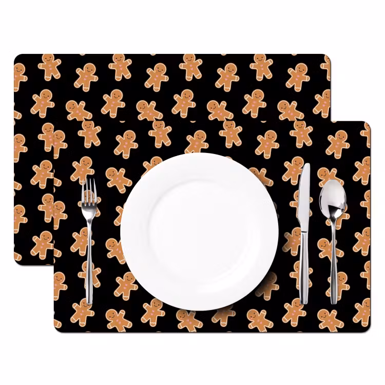 Tischset - 6 Stück - Lebkuchen – Weihnachten – Schwarz – Braun — 2