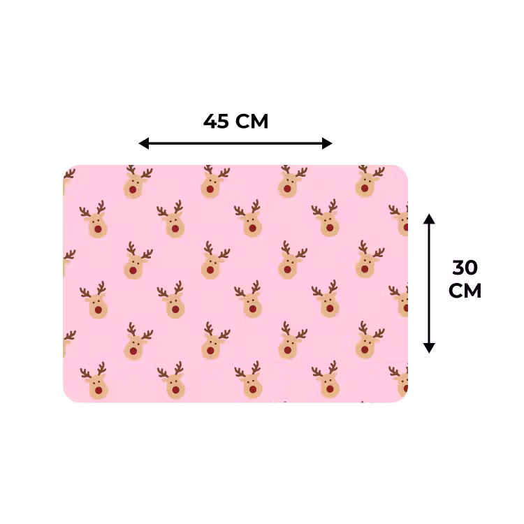 Tischset - 6 Stück - Rentiere – Weihnachten – Rosa — 3