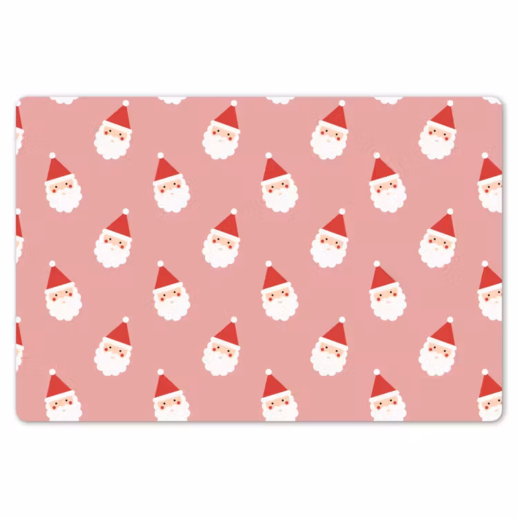 Tischset - 6 Stück - Weihnachten – Weihnachtsmann – Rosa — 6