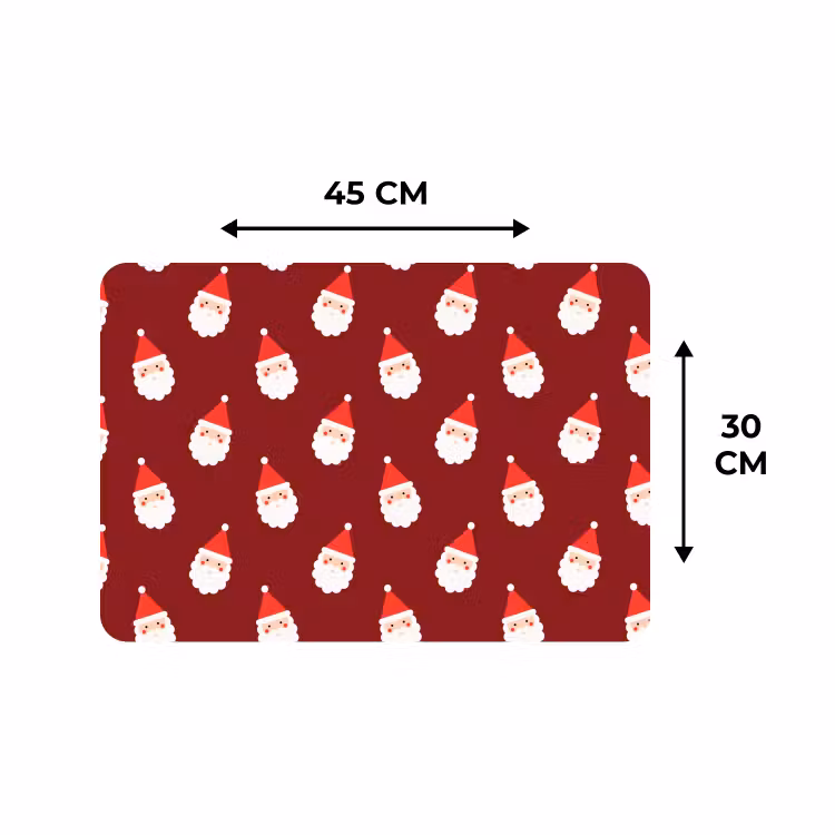 Tischset - 6 Stück - Weihnachten – Weihnachtsmann – Rot — 3