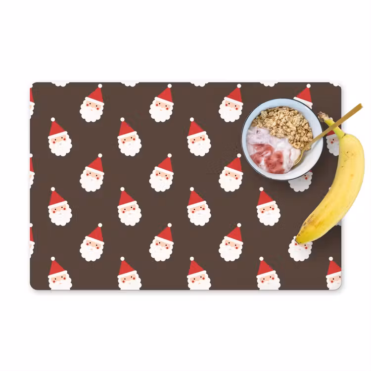 Tischset - 6 Stück - Weihnachtsmann – Weihnachten – Braun — 1