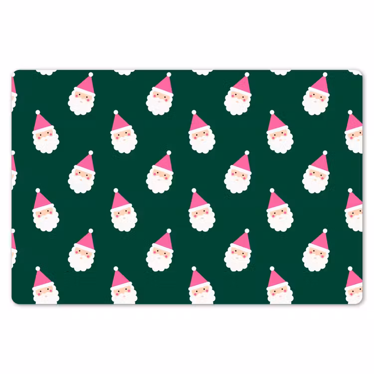 Tischset - 6 Stück - Weihnachtsmann – Weihnachten – Grün – Rosa — 6