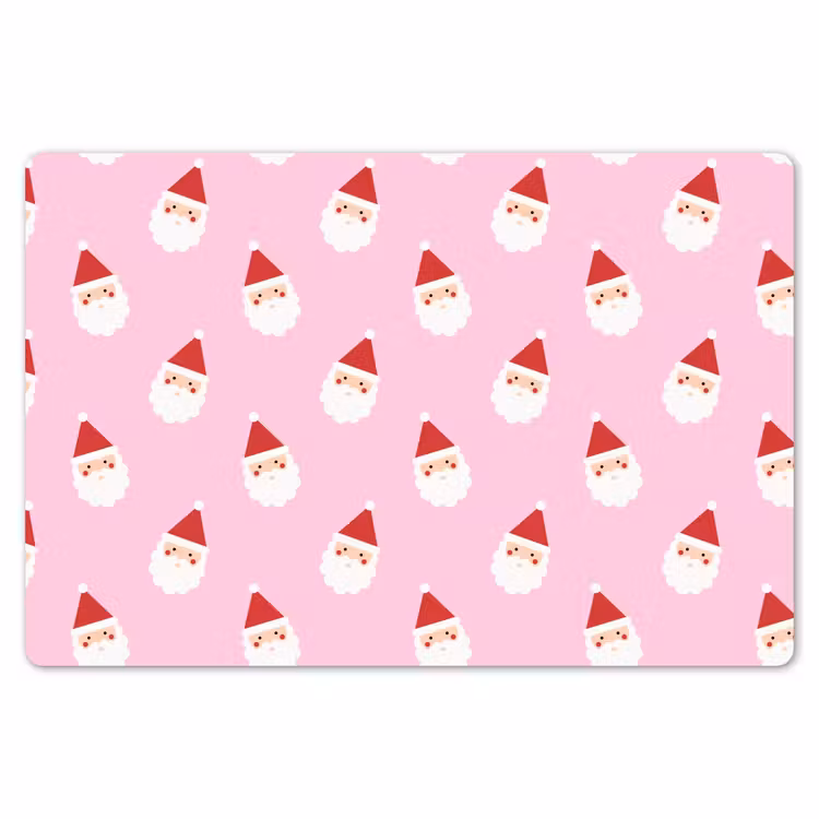 Tischset - 6 Stück - Weihnachtsmann – Weihnachten – Rosa — 6