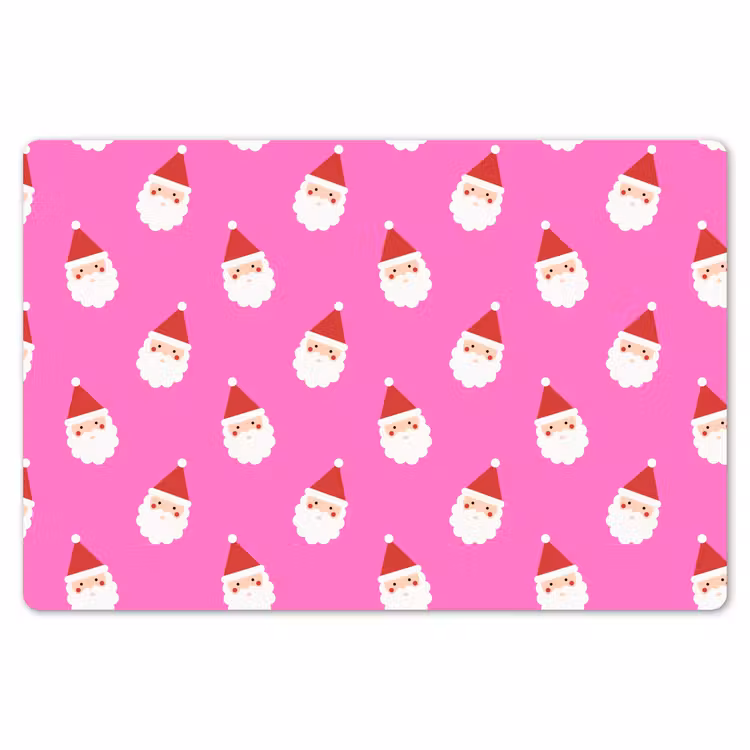 Tischset - 6 Stück - Weihnachtsmann – Weihnachten – Rosa – Rot — 6