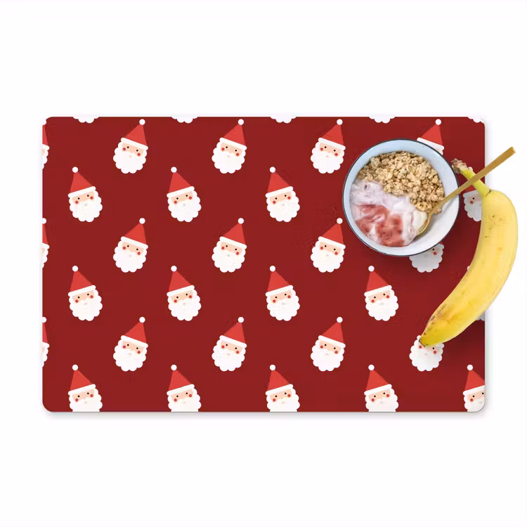 Tischset - 6 Stück - Weihnachtsmann – Weihnachten – Rot — 1