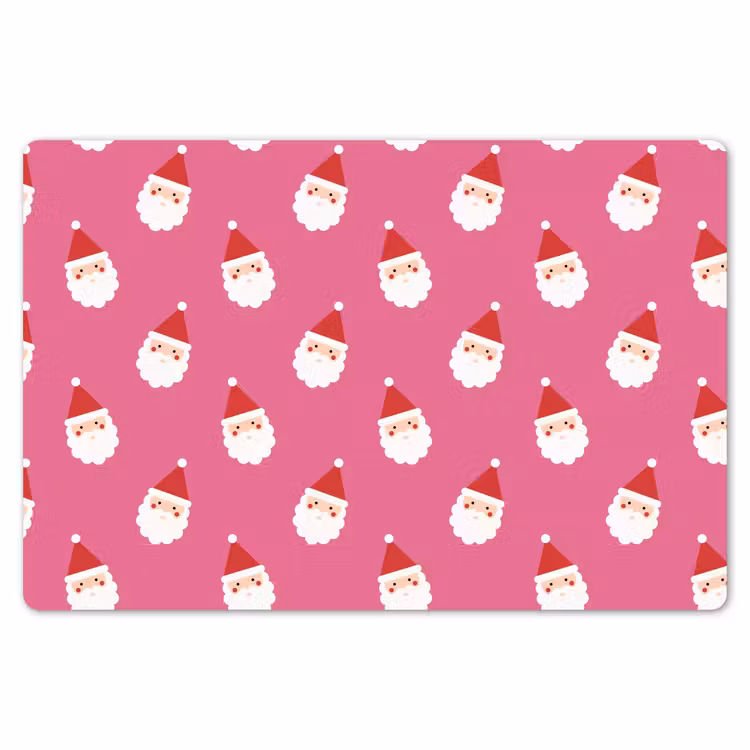 Tischset - 6 Stück - Weihnachtsmann – Weihnachten – Rot – Rosa — 6