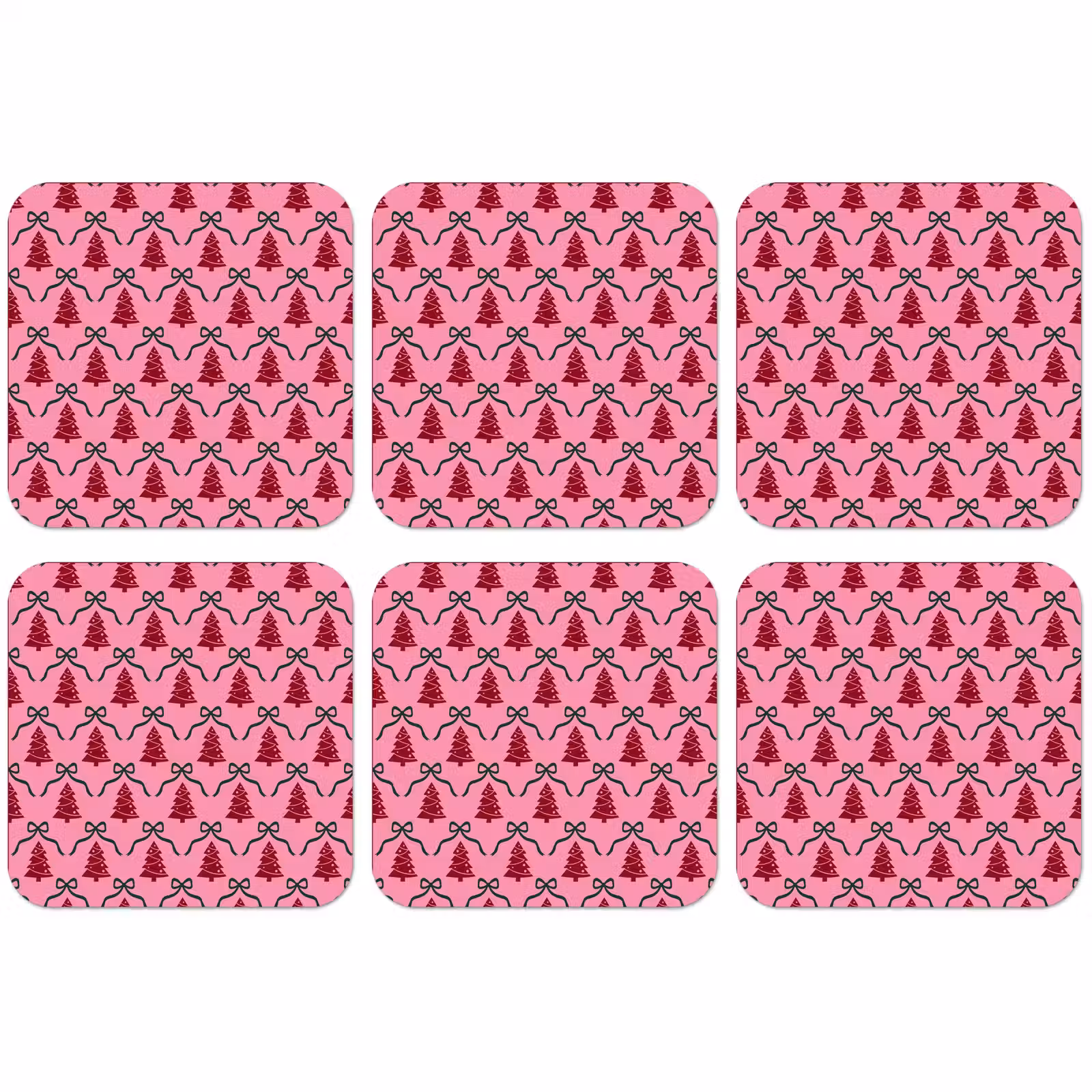Untersetzer - Weihnachten – Rot – Grün – Schleife — 1