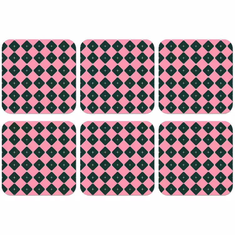 Untersetzer - Weihnachten – Rosa – Grün – Stern — 1