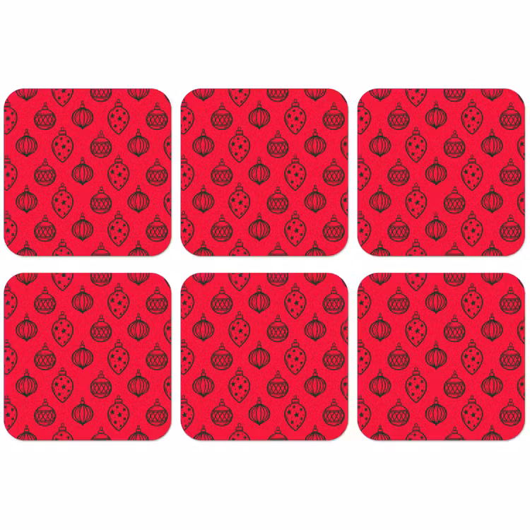 Untersetzer - Weihnachtskugel – Grün – Rot — 1